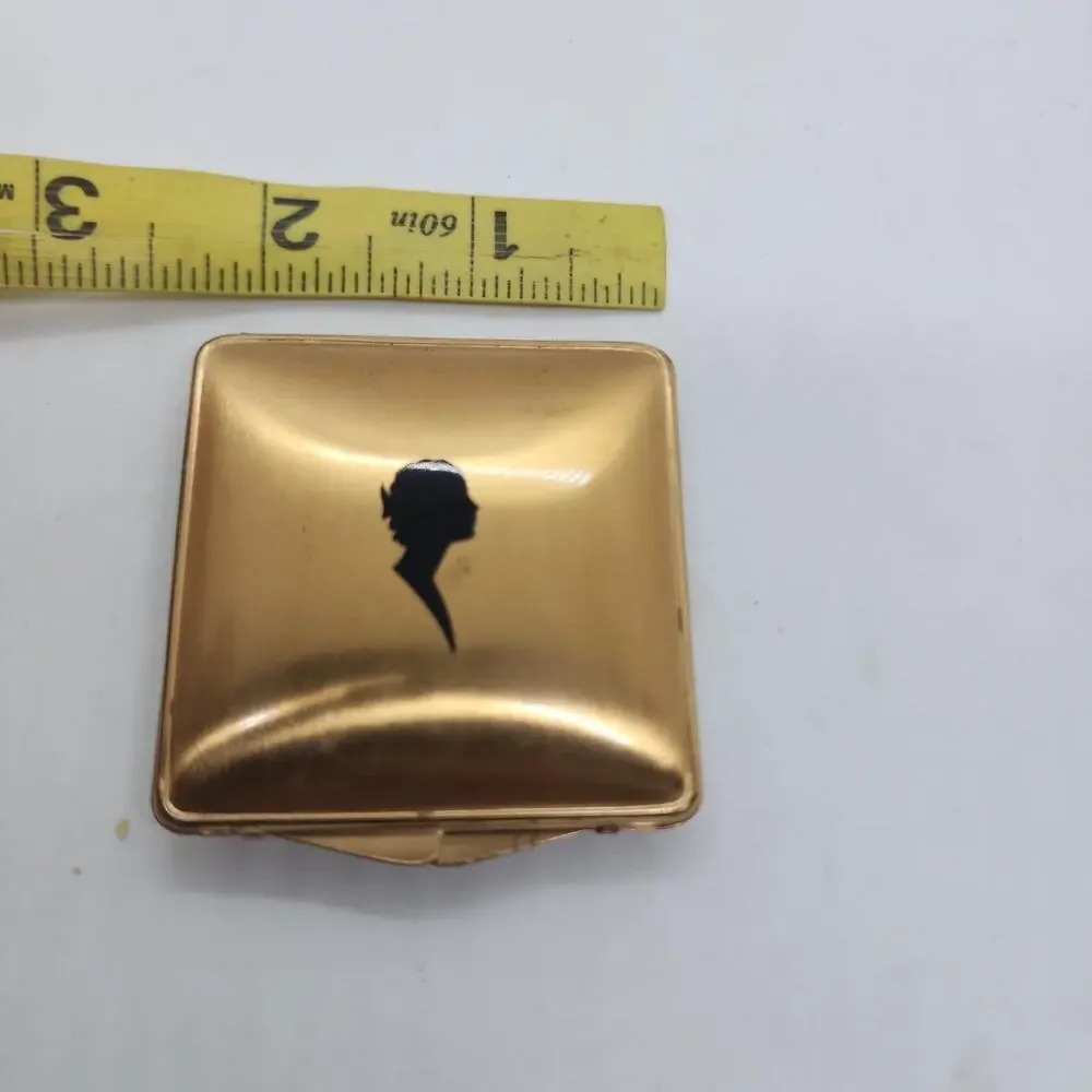 Vintage Elgin Silhouette Lady Powder Compact Mirror Original Makeup Art Deco